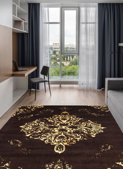 Indian La Seda 6'4" x 9'3" Hand-knotted Silk, Wool Rug 
