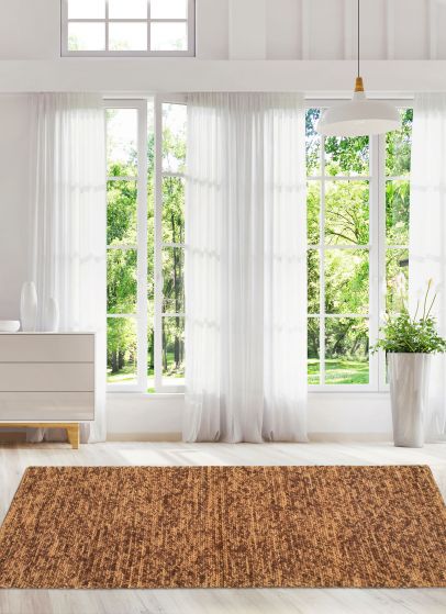 Indian Sienna 5'0" x 8'1" Braided Weave Wool Rug 