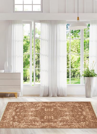 Indian La Seda 3'11" x 6'0" Hand-knotted Silk, Wool Rug 