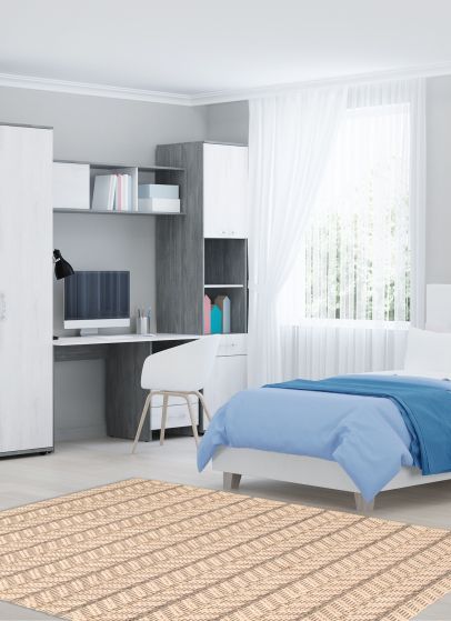 Tapis sienna 5'3" x 7'4" en laine torsadée