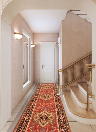 Indian Serapi Heritage 2'7" x 11'5" Hand-knotted Wool Rug 