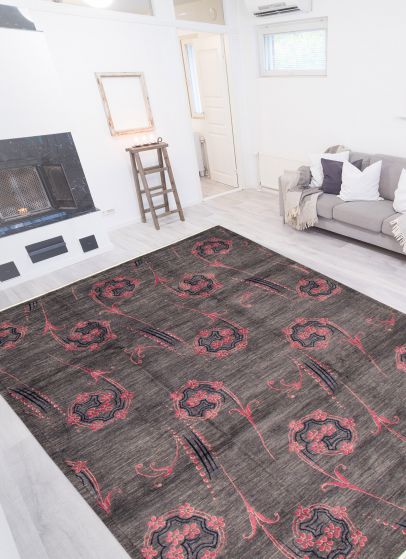 Pakistani Lahore Finest Collection 9'3" x 11'10" Hand-knotted Wool Rug 
