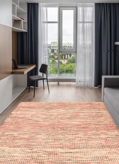 Indian Sienna 4'8" x 6'4" Braided Weave Wool Rug 