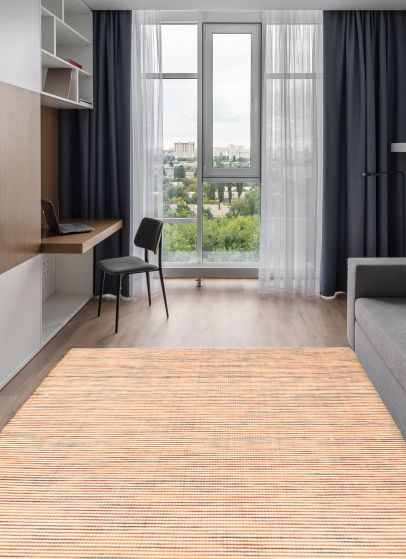 Indian Sienna 4'7" x 6'4" Braided Weave Wool Rug 