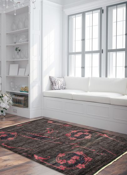 Pakistani Lahore Finest Collection 4'2" x 6'2" Hand-knotted Wool Rug 