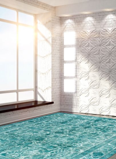 Tapis surteint coloré 9'10" x 12'10" en laine