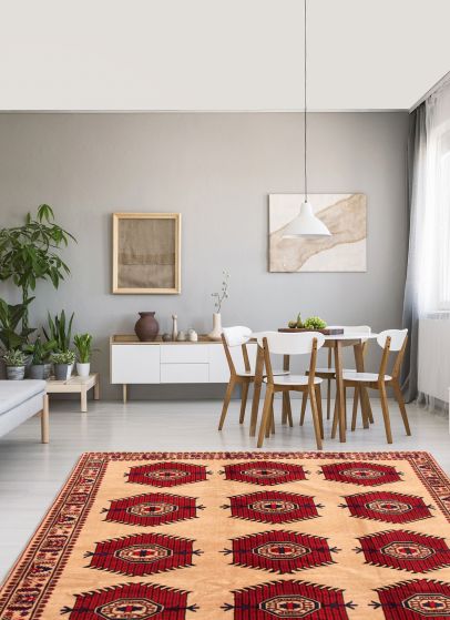 Afghan Rizbaft 6'10" x 9'6" Hand-knotted Wool Rug 