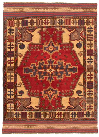 Afghan Tajik Caucasian 4'3" x 6'0" Hand-knotted Wool Rug 