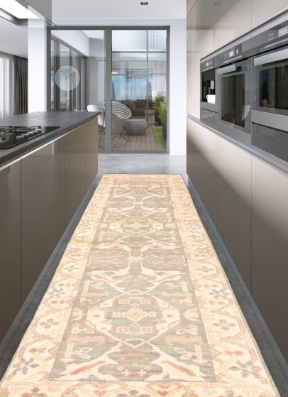 Indian Royal Oushak 2'7" x 10'2" Hand-knotted Wool Rug 