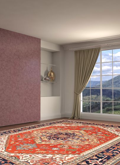 Indian Serapi Heritage 9'11" x 13'10" Hand-knotted Wool Rug 