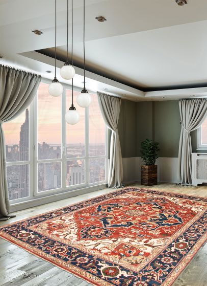 Indian Serapi Heritage 9'8" x 13'11" Hand-knotted Wool Rug 