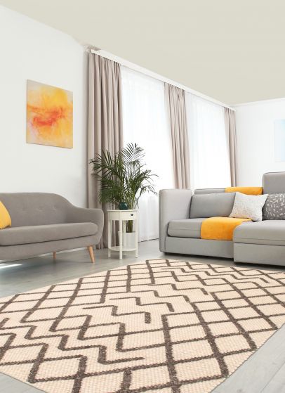 Indian Sienna 5'1" x 7'9" Braided Weave Wool Rug 
