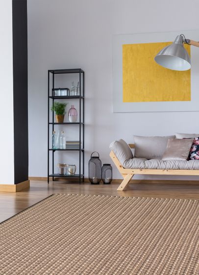 Indian Sienna 5'3" x 7'10" Braided Weave Wool Rug 