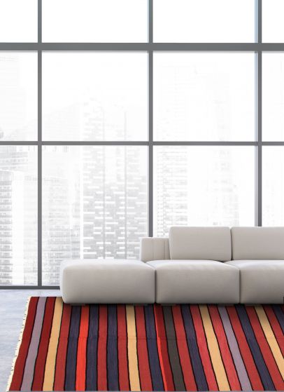 Turkish Boho 6'0" x 9'0" Flat-Weave Wool Kilim 