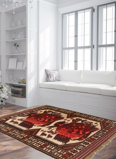 Afghan Tajik Caucasian 4'3" x 6'5" Hand-knotted Wool Rug 