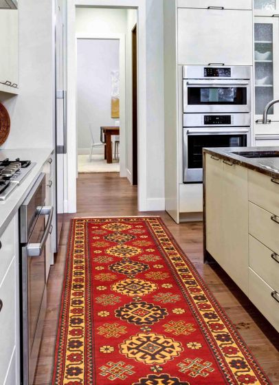 Afghan Finest Kargahi 2'7" x 9'11" Hand-knotted Wool Rug 