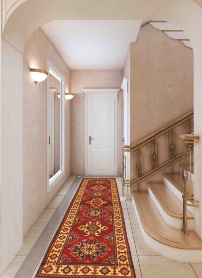 Afghan Finest Kargahi 2'8" x 9'7" Hand-knotted Wool Rug 