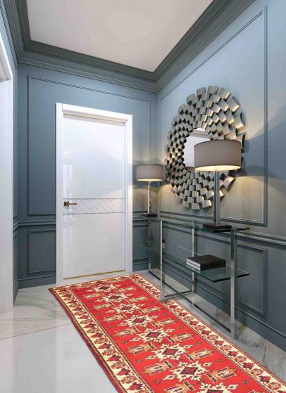 Afghan Finest Kargahi 2'9" x 9'9" Hand-knotted Wool Rug 