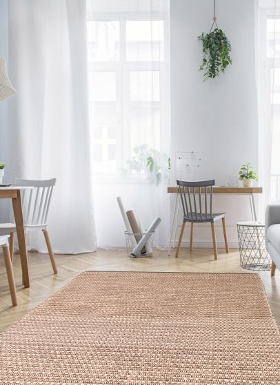 Indian Sienna 5'1" x 7'10" Braided Weave Wool Rug 