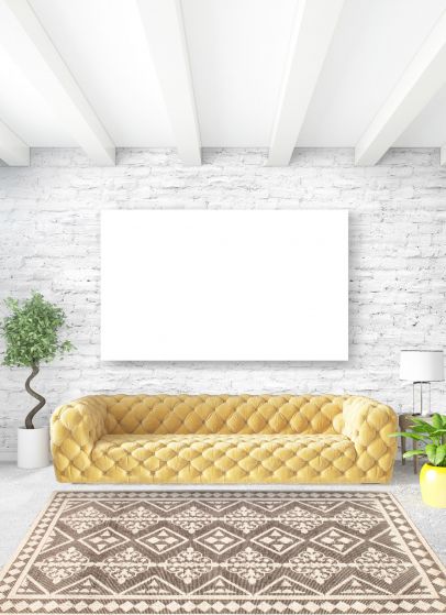 Tapis sienna 5'3" x 7'10" en laine torsadée