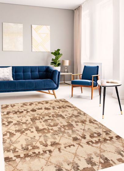 Indian Tangier 5'1" x 8'1" Hand-knotted Wool Rug 