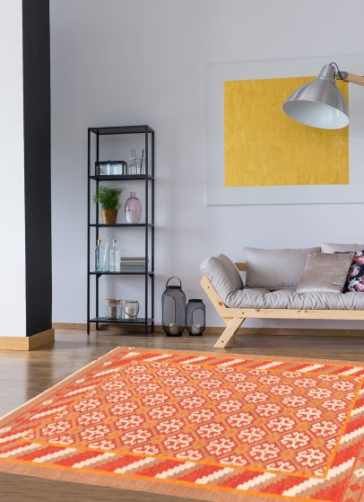 Turkish Izmir FW 5'3" x 8'0" Flat-Weave Wool Kilim 