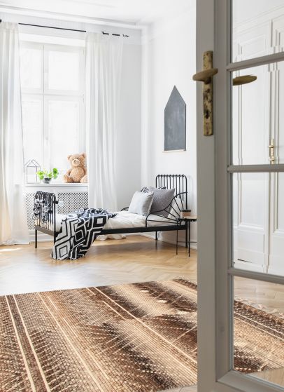 Indian Tangier 5'0" x 8'0" Hand-knotted Silk, Wool Rug 
