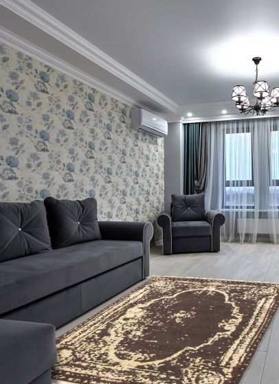Tapis la seda 3'11" x 6'1" en laine & soie artificielle