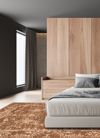 Tapis la seda 5'3" x 7'5" en laine & soie artificielle