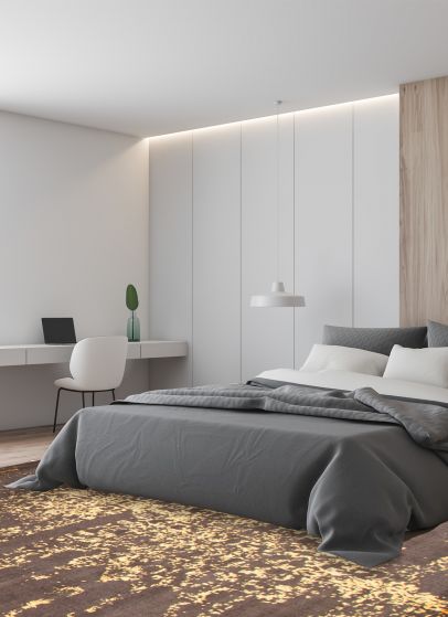 Tapis la seda 5'1" x 7'9" en laine & soie artificielle