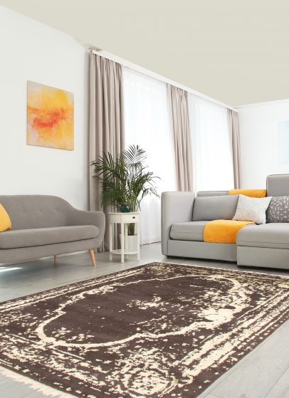 Tapis la seda 5'0" x 7'3" en laine & soie artificielle