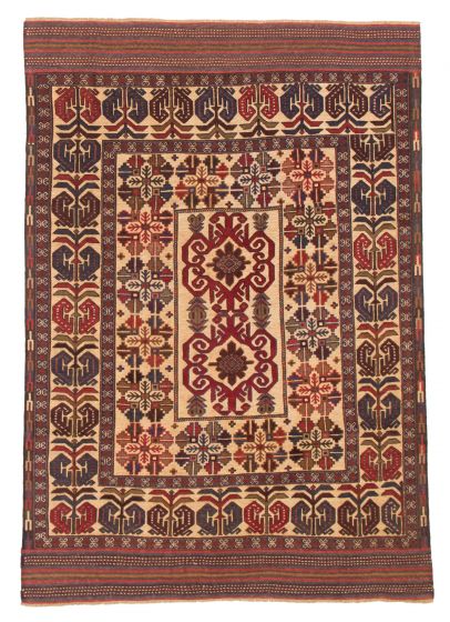 Afghan Tajik Caucasian 6'7" x 9'1" Hand-knotted Wool Rug 