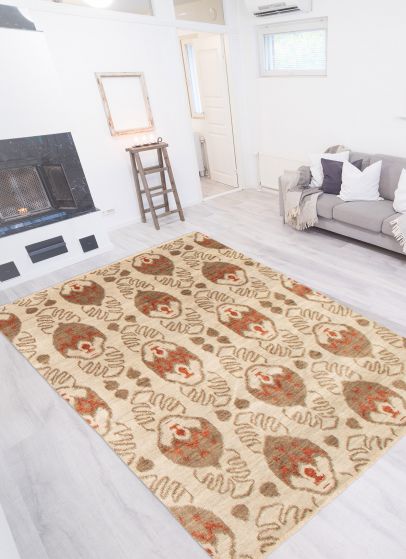 Indian Heritage 6'3" x 9'3" Hand-knotted Wool Rug 
