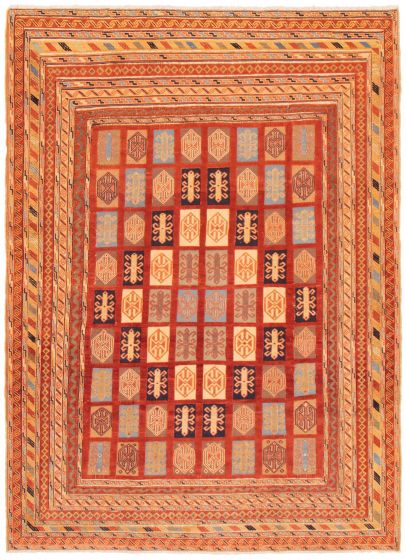 Afghan Tajik Caucasian 6'7" x 9'2" Hand-knotted Wool Rug 