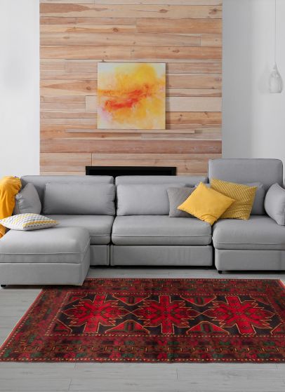 Afghan Teimani 3'7" x 6'9" Hand-knotted Wool Rug 