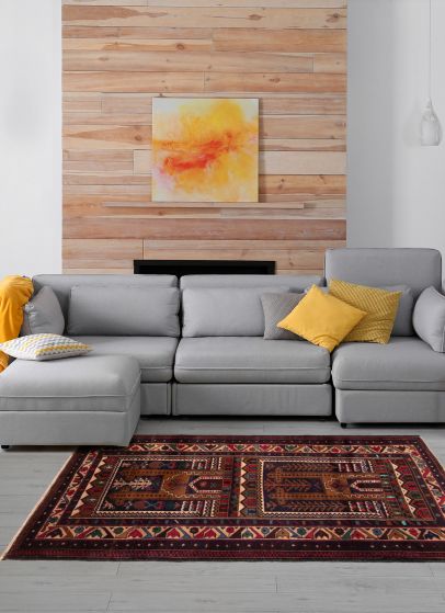 Afghan Teimani 2'11" x 4'11" Hand-knotted Wool Rug 