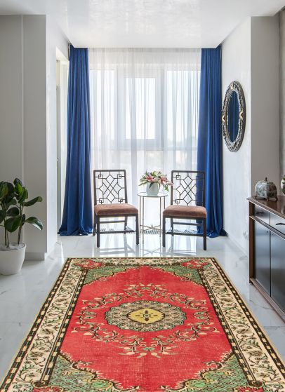 Turkish Melis Vintage 5'9" x 8'11" Hand-knotted Wool Rug 