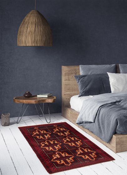 Tapis teimani 2'11" x 4'5" en laine