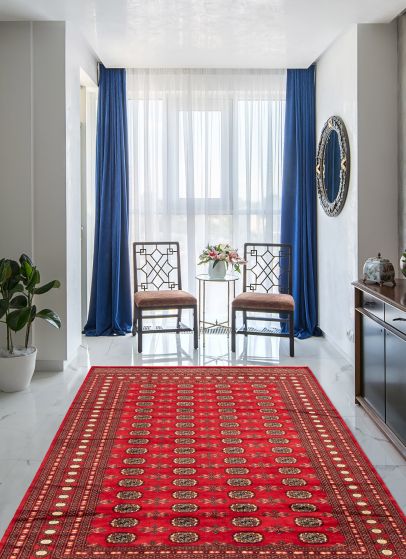 Tapis peshawar bokhara 6'8" x 9'10" en laine