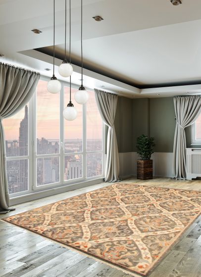 Indian Finest Oushak 8'2" x 9'11" Hand-knotted Wool Rug 