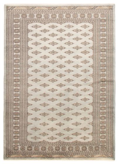 Pakistani Finest Peshawar Bokhara 6'11" x 9'8" Hand-knotted Wool Rug 