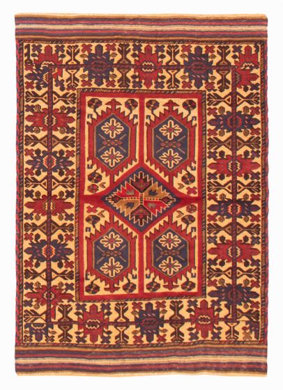 Afghan Tajik Caucasian 3'11" x 5'9" Hand-knotted Wool Rug 