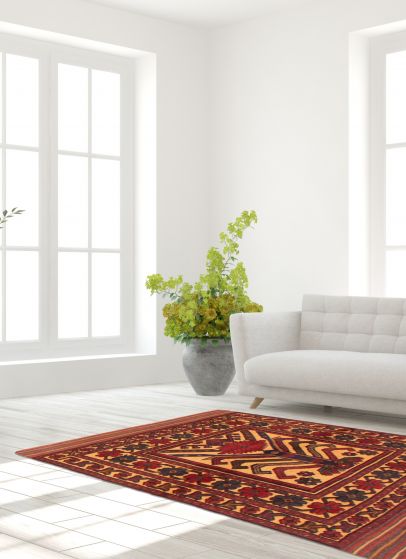 Afghan Tajik Caucasian 3'9" x 6'2" Hand-knotted Wool Rug 