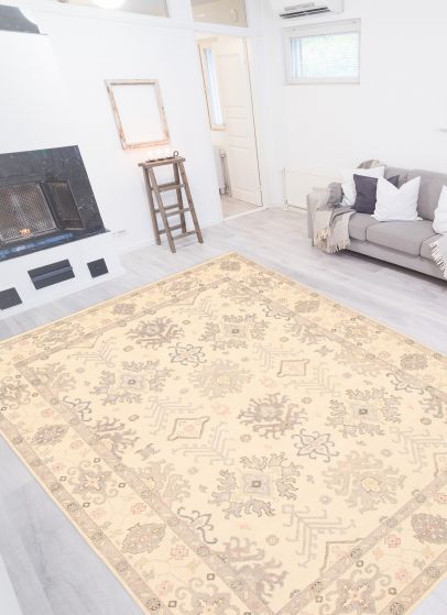 Pakistani Modern Oushak 9'4" x 12'2" Hand-knotted Wool Rug 