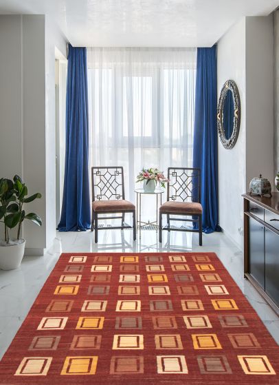 Kilim ankara 6'2" x 7'8" en laine