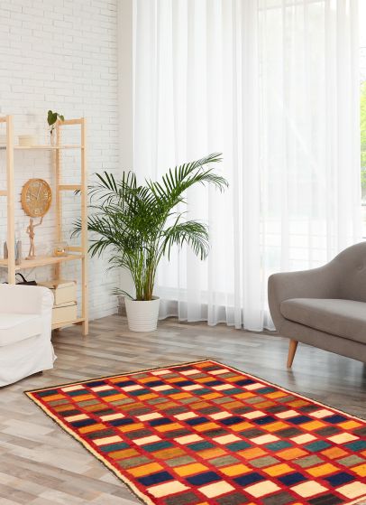 Indian Kashkuli Gabbeh 3'8" x 5'11" Hand-knotted Wool Rug 