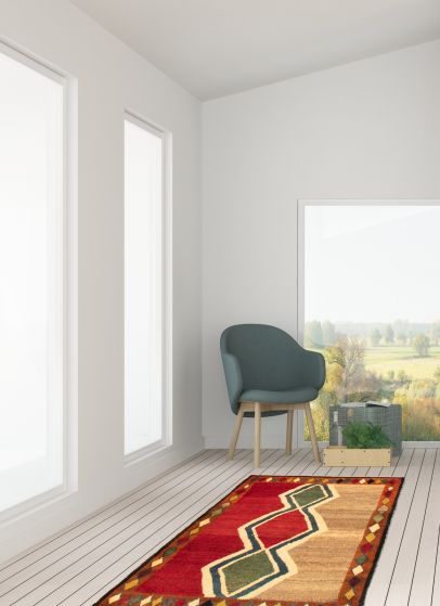 Indian Kashkuli Gabbeh 3'5" x 4'11" Hand-knotted Wool Rug 