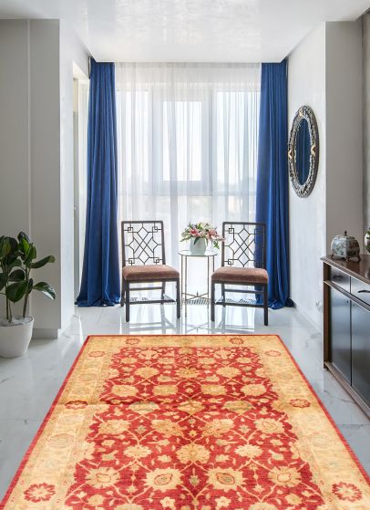 Afghan Chobi Finest 6'2" x 9'4" Hand-knotted Wool Rug 