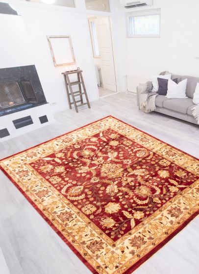 Afghan Chobi Finest 8'0" x 9'8" Hand-knotted Wool Rug 