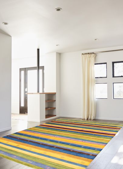 Indo Gabbeh 9'1" x 12'0" Hand Loomed Wool Rug 